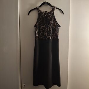 Sweet Storm Wonen's Black Halter Sheath Dress